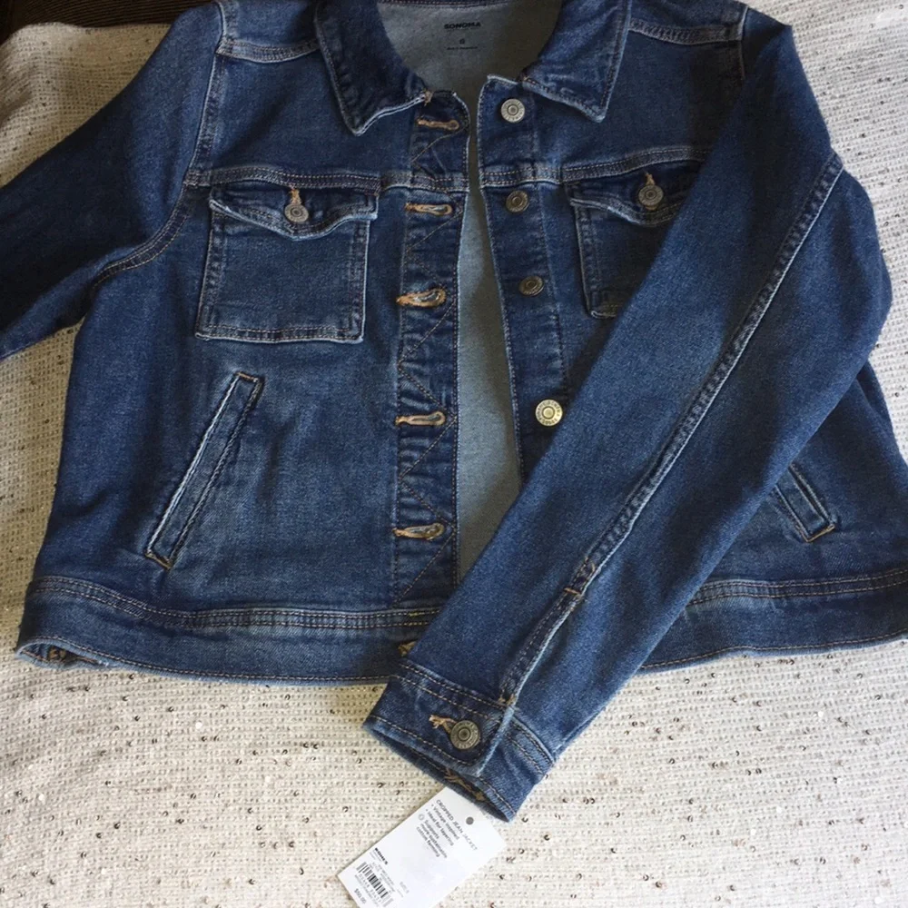 NWT, Cropped Denim Jacket - Picture 1 of 10